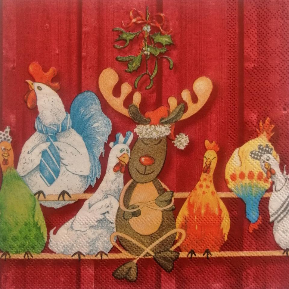 tovaglioli per decoupage  animali natalizi arti e grafica busta da 2 pezzi 33x33