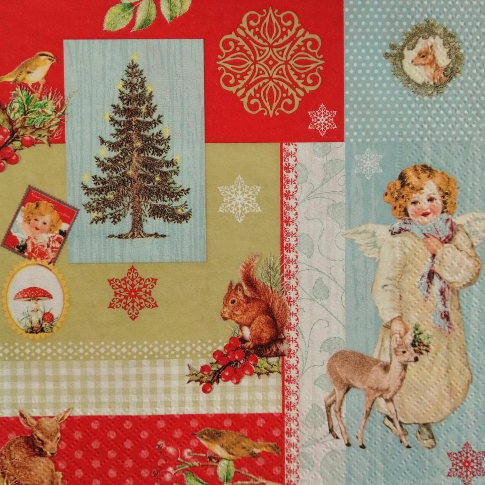 Tovaglioli per decoupage natalizio decori vittoriani arti e grafica busta da 2 pezzi 33x33