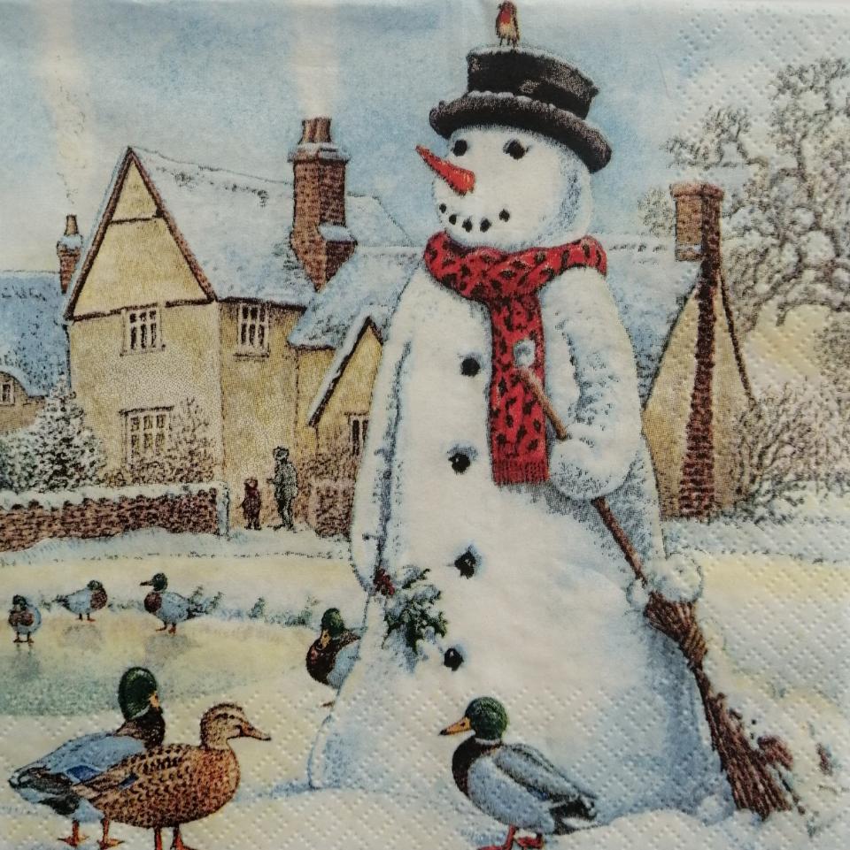 tovaglioli per decoupage pupazzo di neve arti e grafica busta da 2 pezzi 33x33