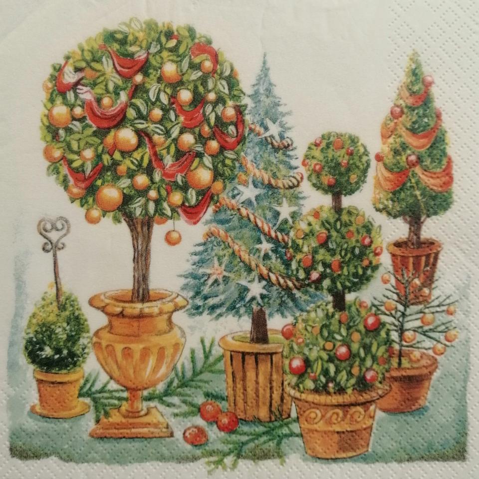 tovaglioli per decoupage alberi addobbati arti e grafica busta da 2 pezzi 33x33