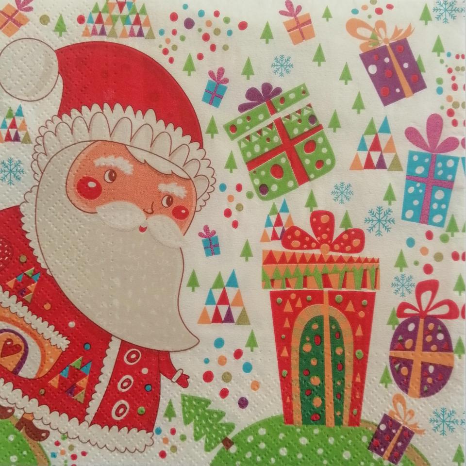 tovaglioli per decoupage babbo natale e doni arti e grafica busta da 2 pezzi 33x33