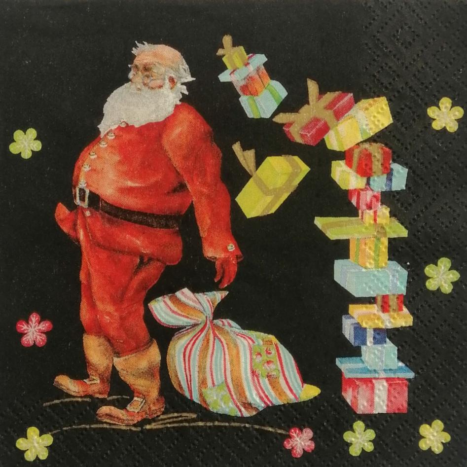 tovaglioli per decoupage babbo natale e doni arti e grafica busta da 2 pezzi 25x25