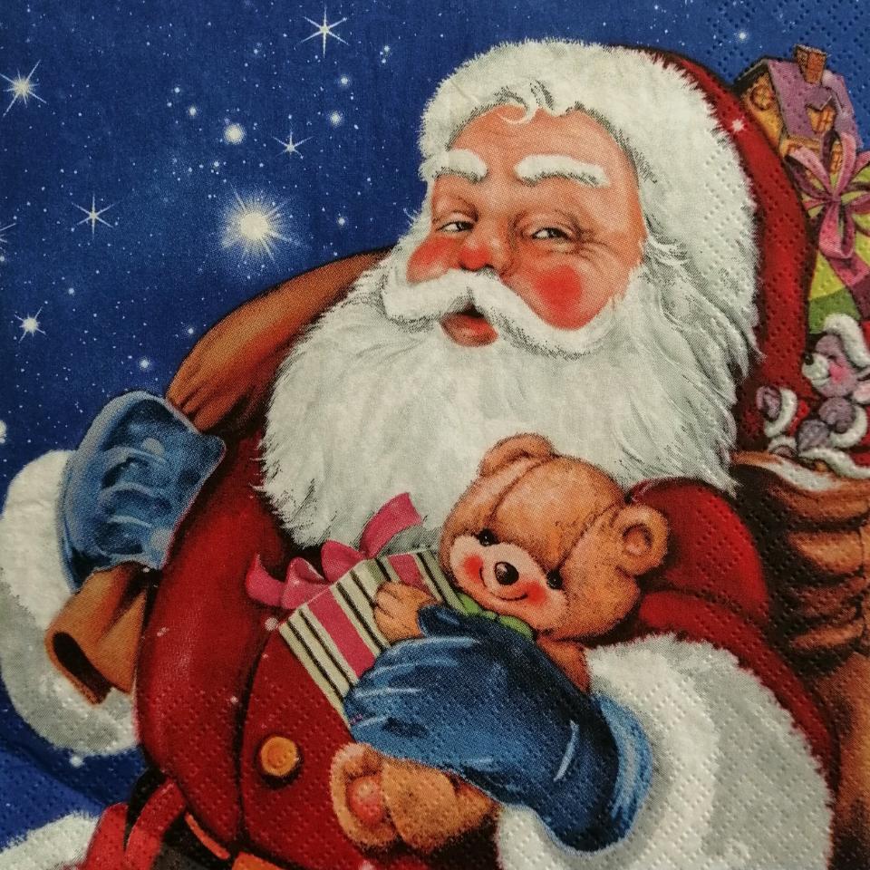 tovaglioli per decoupage babbo natale con doni arti e grafica busta da 2 pezzi 33x33