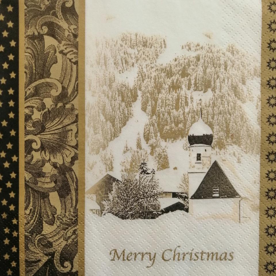 tovaglioli per  decoupage paesaggio innevato natalizio arti e grafica busta da 2 pezzi 33x33
