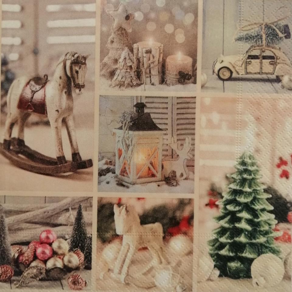 Tovaglioli per  decoupage decori  natalizi arti e grafica busta da 2 pezzi 33x33
