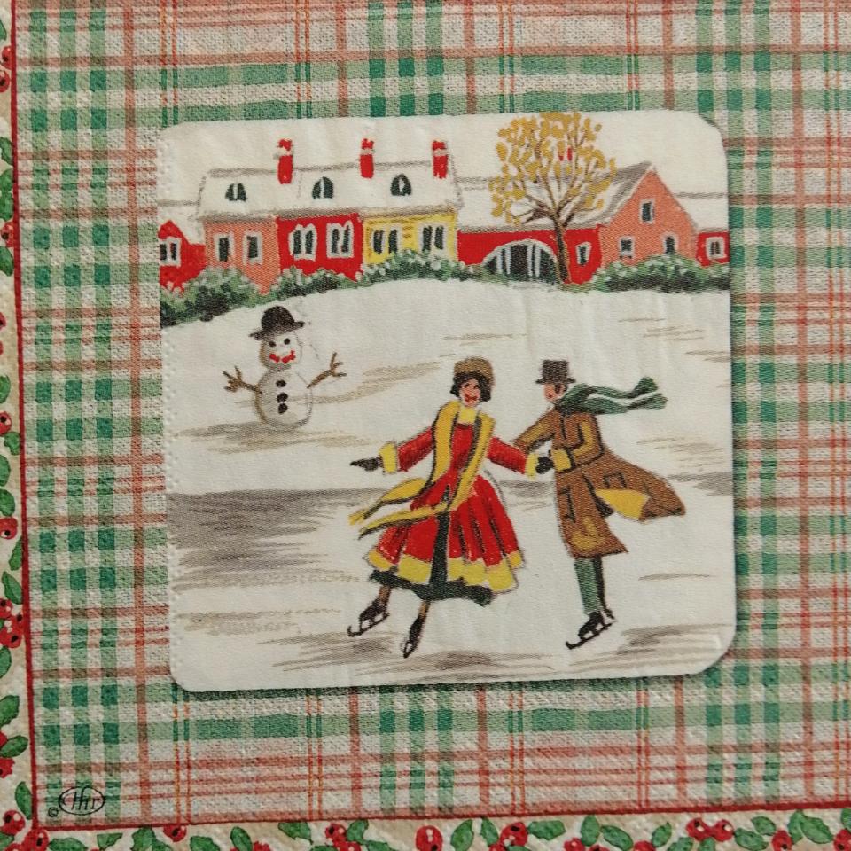 tovaglioli per  decoupage  natalizio paesaggio innevato arti e grafica busta da 2 pezzi 33x33