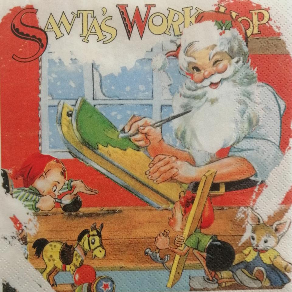 tovaglioli per  decoupage babbo natale vintage arti e grafica busta da 2 pezzi 33x33