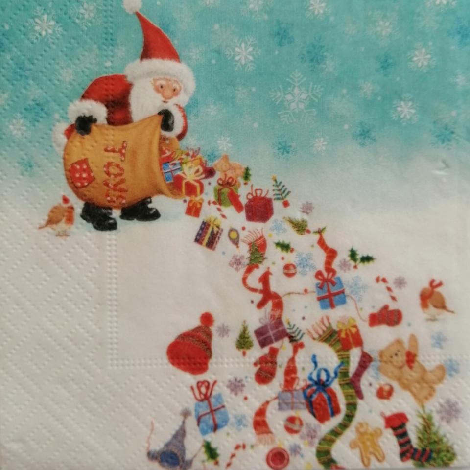 tovaglioli per decoupage babbo natale e doni arti e grafica busta da 2 pezzi 25x25