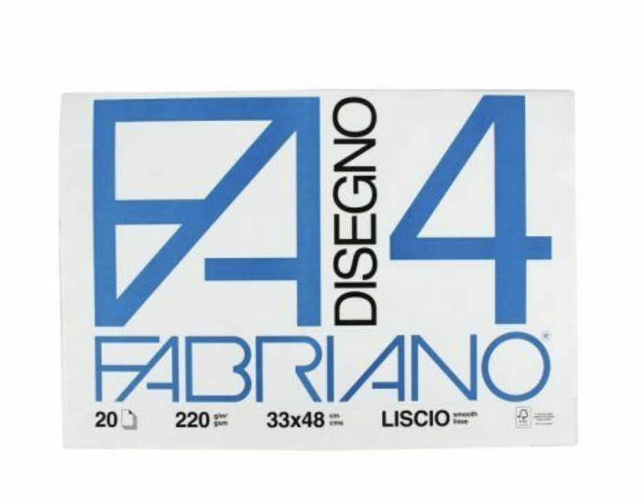 Album disegno F4  riquadrato fabriano 33x48 220g/mq liscio