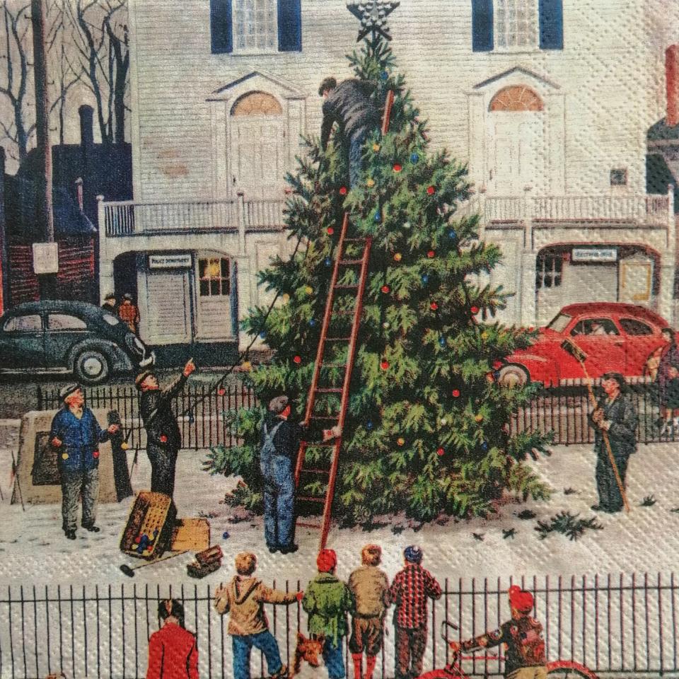 tovaglioli per decoupage albero di natale in piazza arti e grafica busta da 2 pezzi 33x33