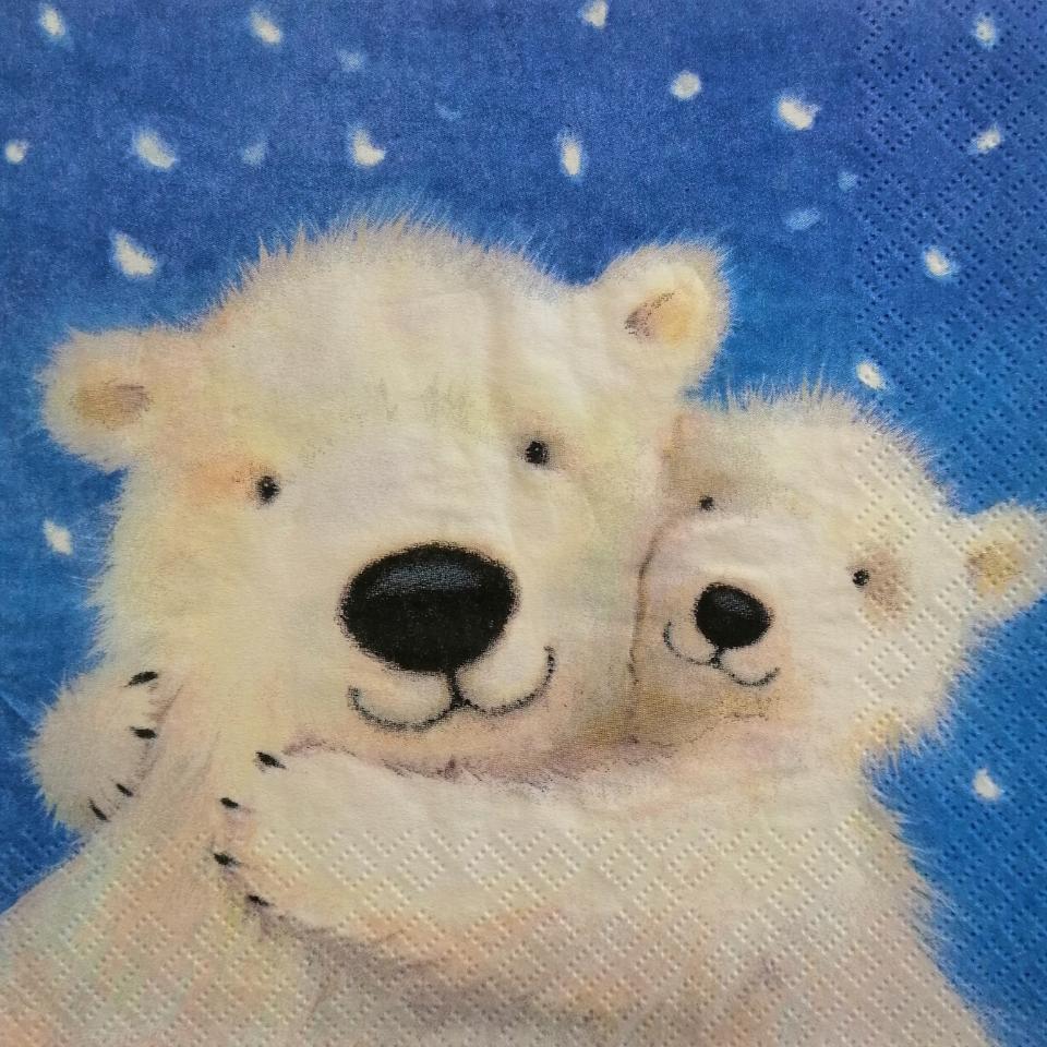 tovaglioli per decoupage mamma orso con cucciolo arti e grafica busta da 2 pezzi 33x33