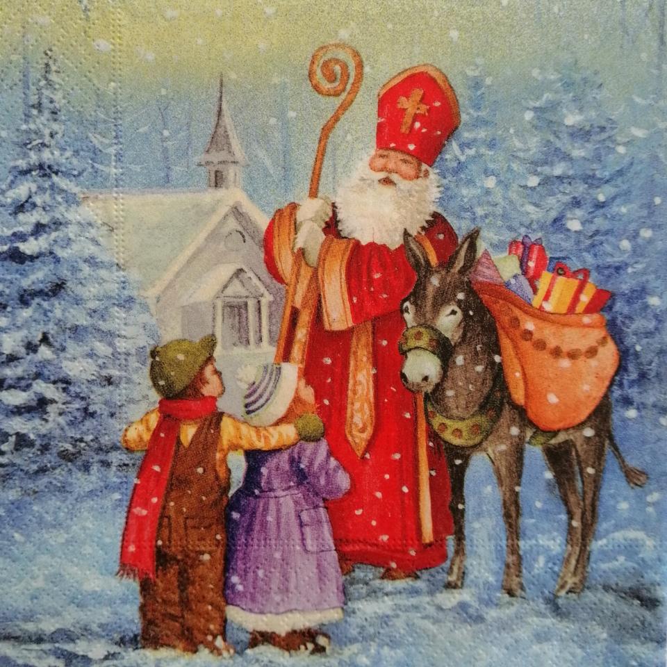 tovaglioli per decoupage santa claus arti e grafica busta da 2 pezzi 33x33