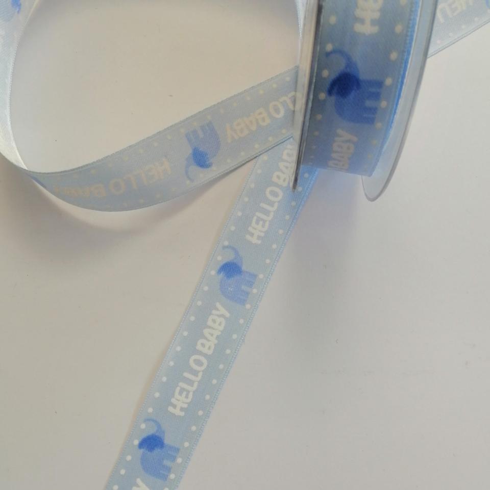 nastro celeste hello baby goldina 25 mm x 1 metro