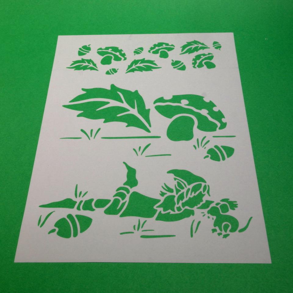 Stencil elfo e funghi  stamperia 21x29,7