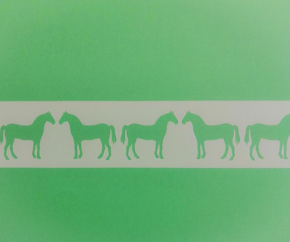 Stencil cavalli stamperia 7x60
