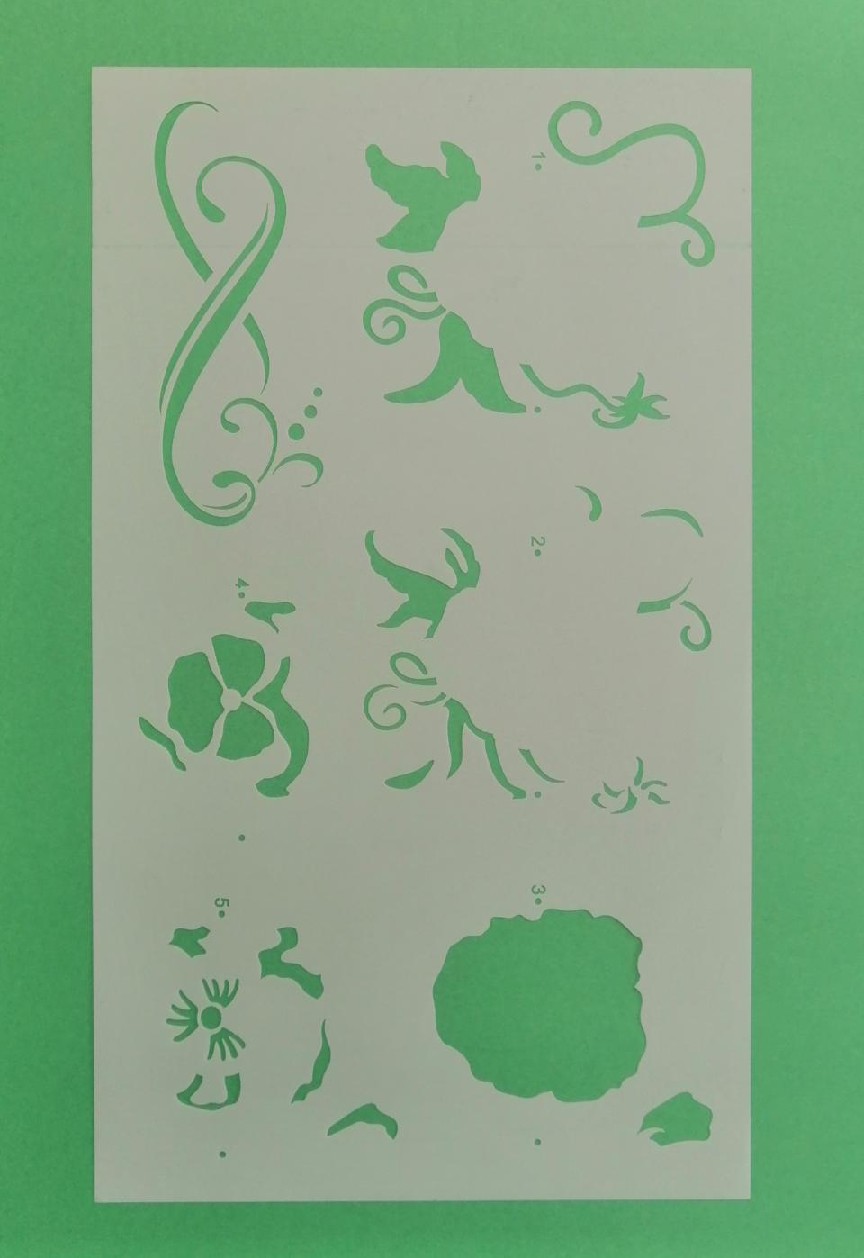 Stencil con fiore stamperia 38 x 22