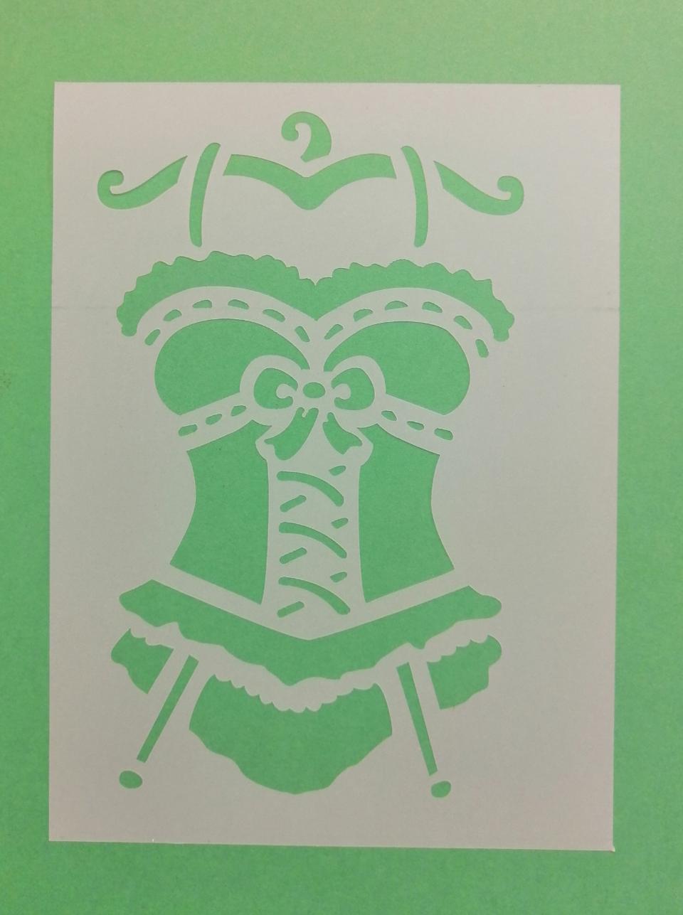 Stencil con vestito stamperia 15 x 20