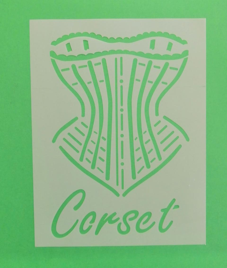Stencil con corsetto  stamperia 15 x 20
