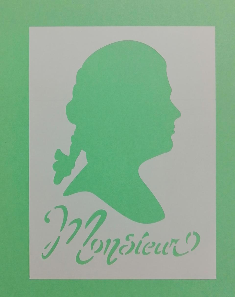 Stencil con monsieur stamperia 15 x 20