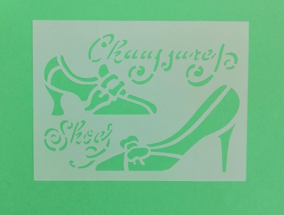 Stencil scarpe con il tacco eleganti stamperia 15 x 20
