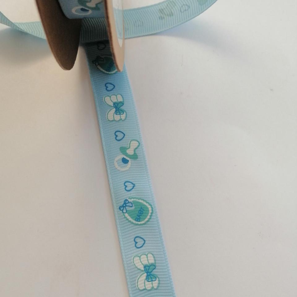 nastro celeste con ciucci e fiocchi hobby fun 15 mm x 1 mt