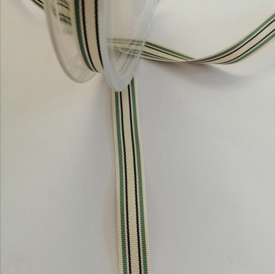 nastro panna con strisce nere e verdi Stafil 10 mm x 1 mt