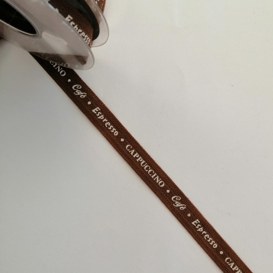 nastro marrone con scritta espresso goldina 15 mm x 1 metro