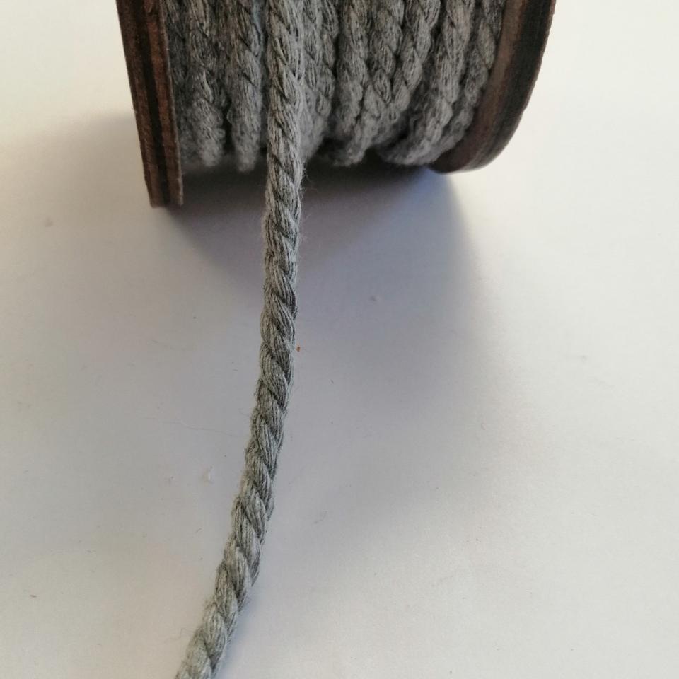 cordino cotone riciclato colore grigio nastri di mirta 5mm x1 mt