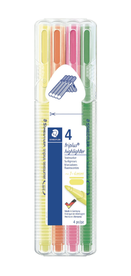 Set 4 evidenziatore textmarker Staedtler  Triplus highlighter 1-4 mm