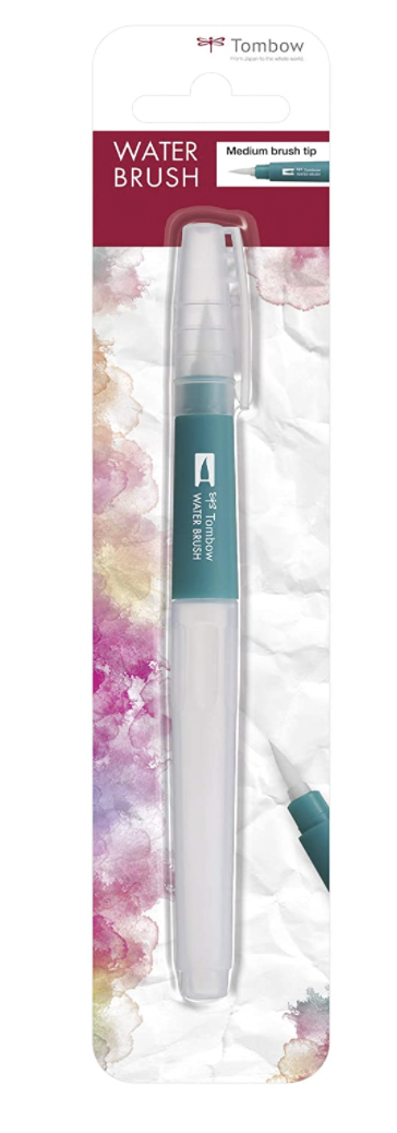 Water Brush - Pennello con Serbatoio d'Acqua Tombow  punta a pennello medio -flat brush tip