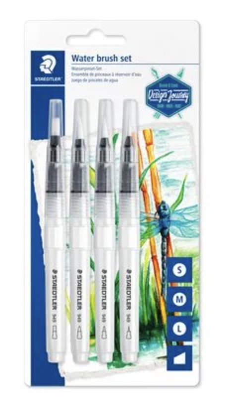 Water Brush Set  Staedtler  Blister con 4 pennelli punte diverse