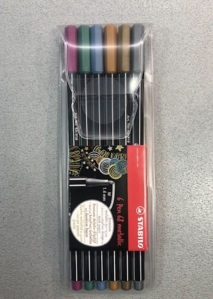 Set con 6 Pennarelli  Stabilo  Pen 68 Metallic 1,4 mm