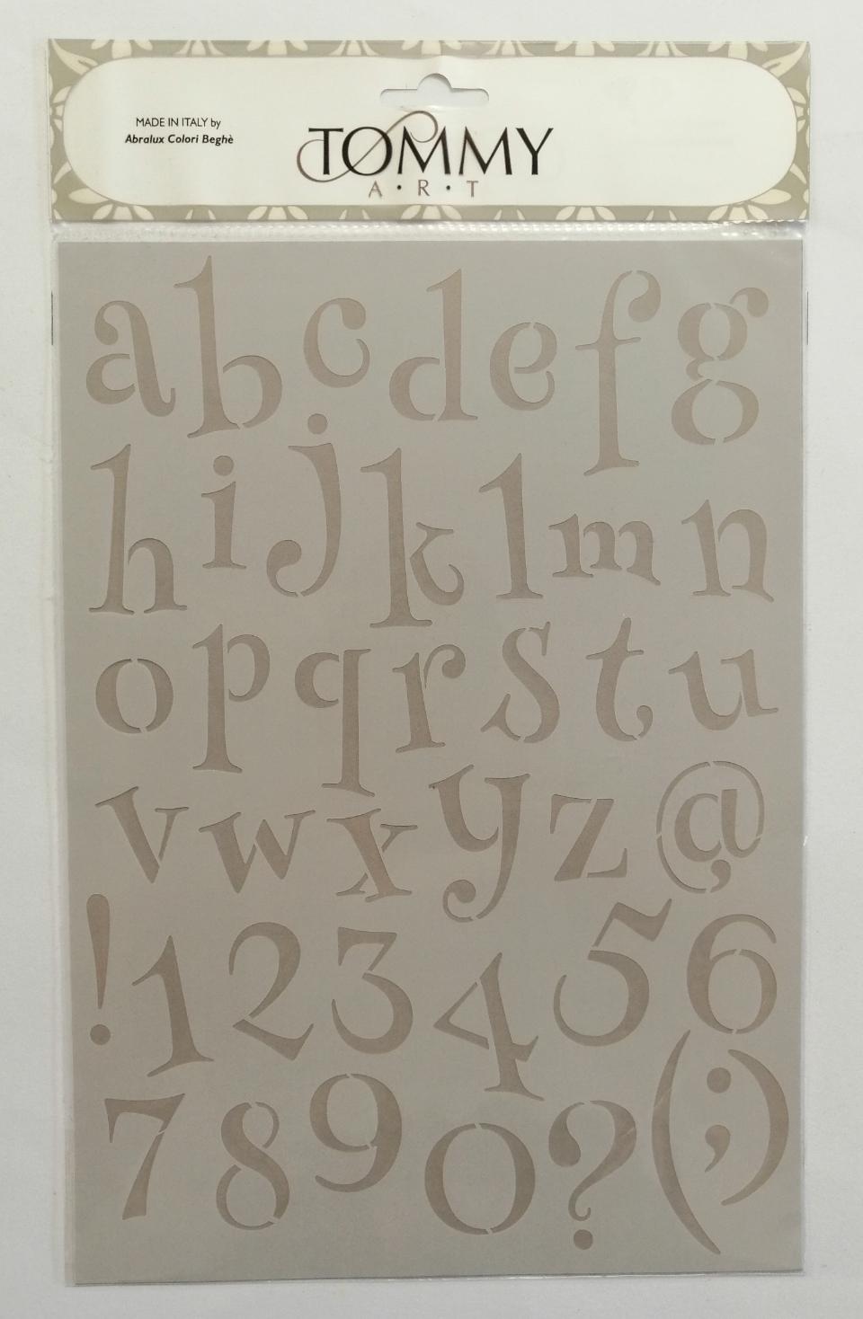 Stencil alfabeto minuscolo funny tommy art 21x 29 cm