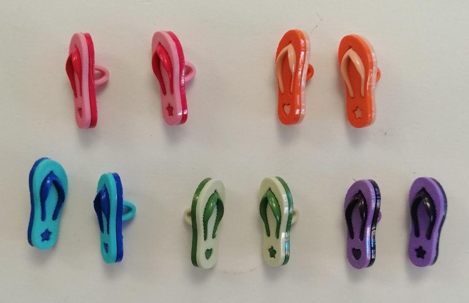 Bottoni decorativi a forma di infradito Stafil busta da 10 pezzi 2 cm x 1.5 cm