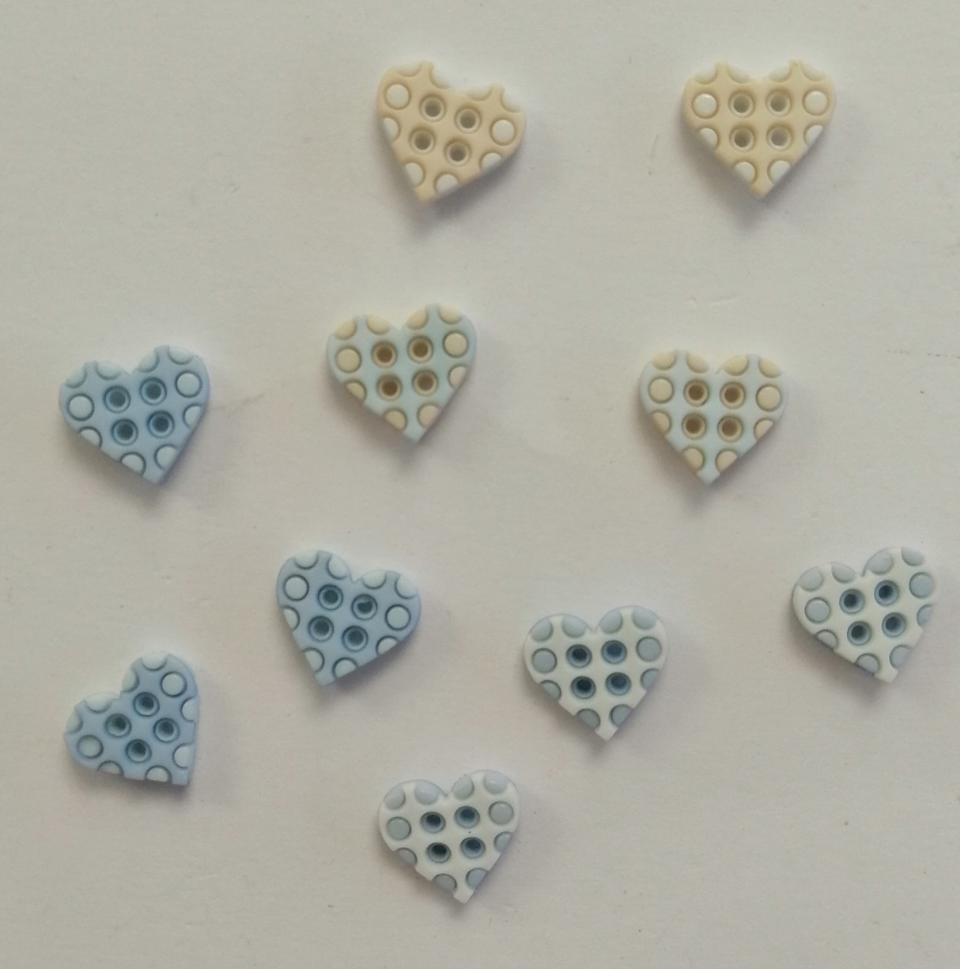 bottoncini in resina a forma di cuori Stafil busta da 10 pezzi diametro 1.5cm circa