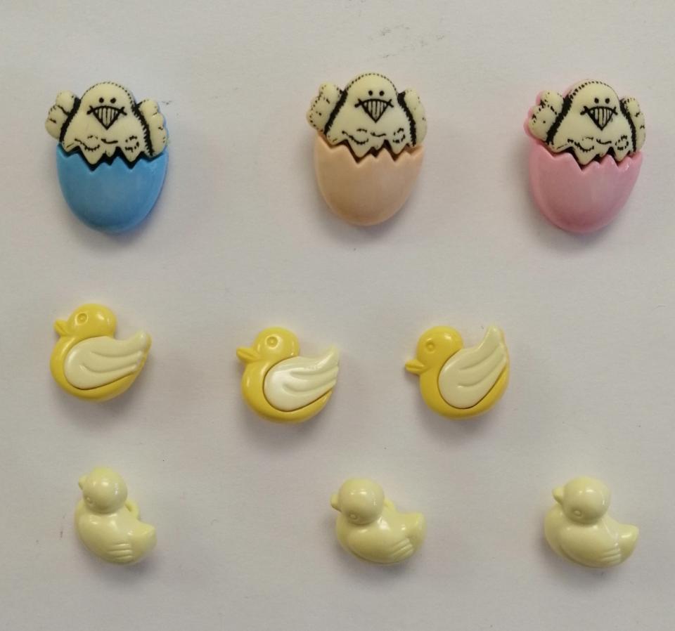 Copia di Bottoni decorativi in resina soggetti baby Stafil busta da 9  pezzi 2,5 cm x 2 cm