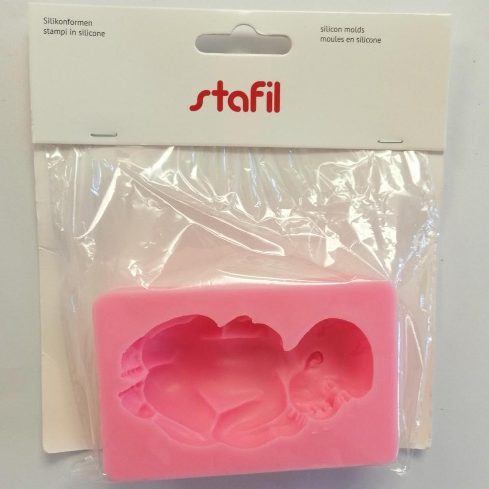 Stampo in silicone a forma di neonato stafil 10 x 6,5 cm