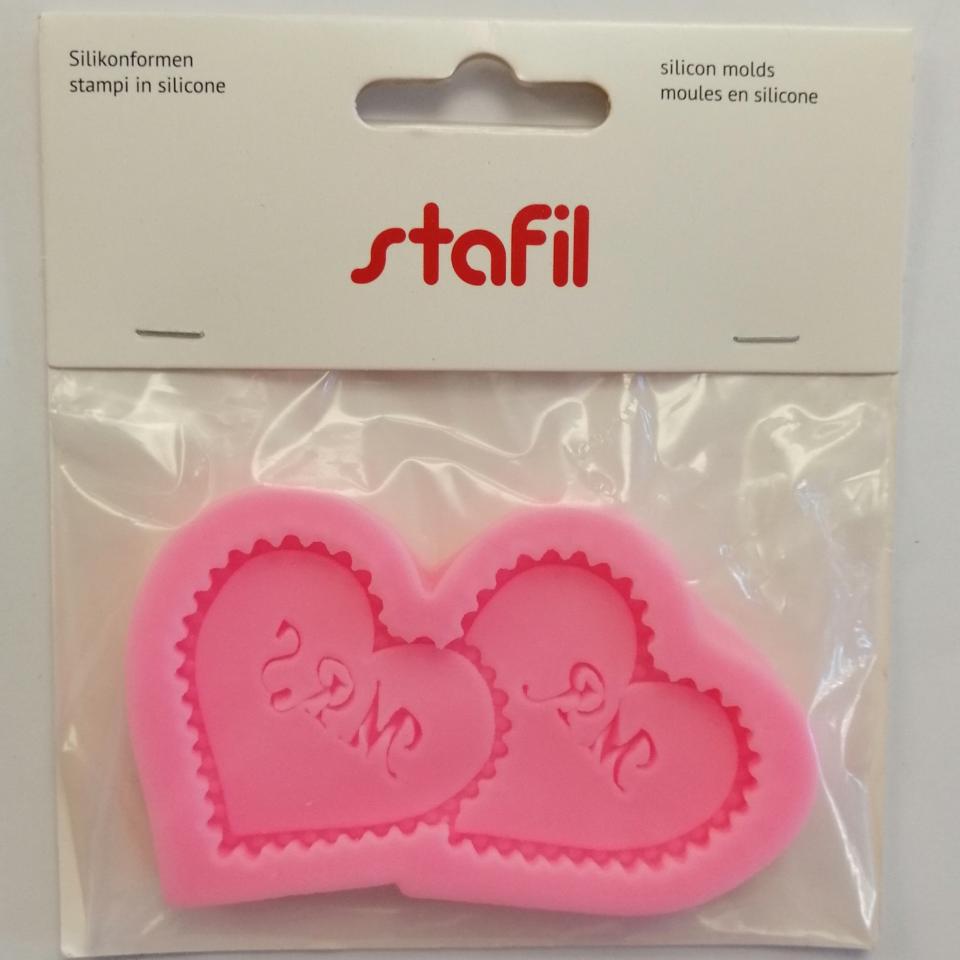 Stampo in silicone a forma di cuori Stafil 10 x 6,5 cm