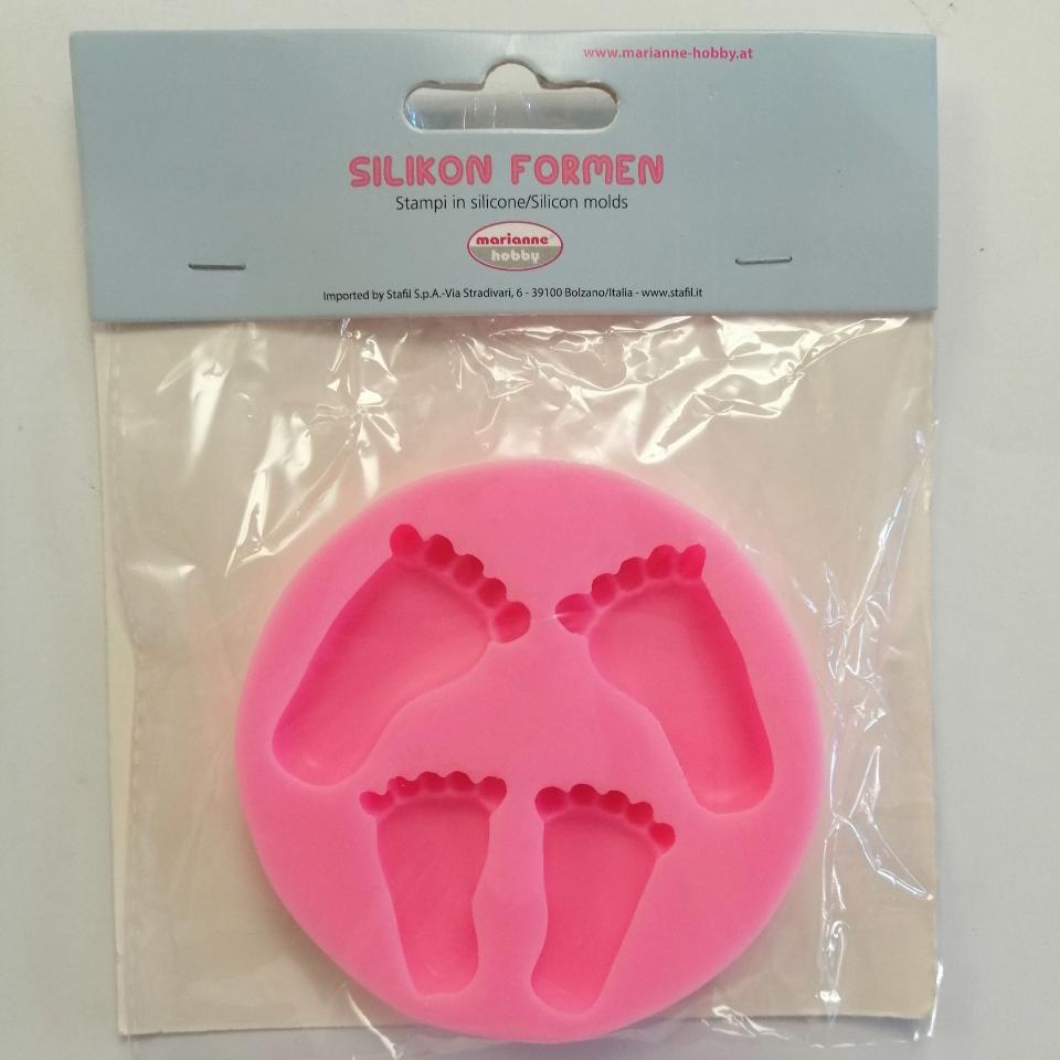 Stampo in silicone a forma di piedini nascita marianne hobby diametro 9,5 cm