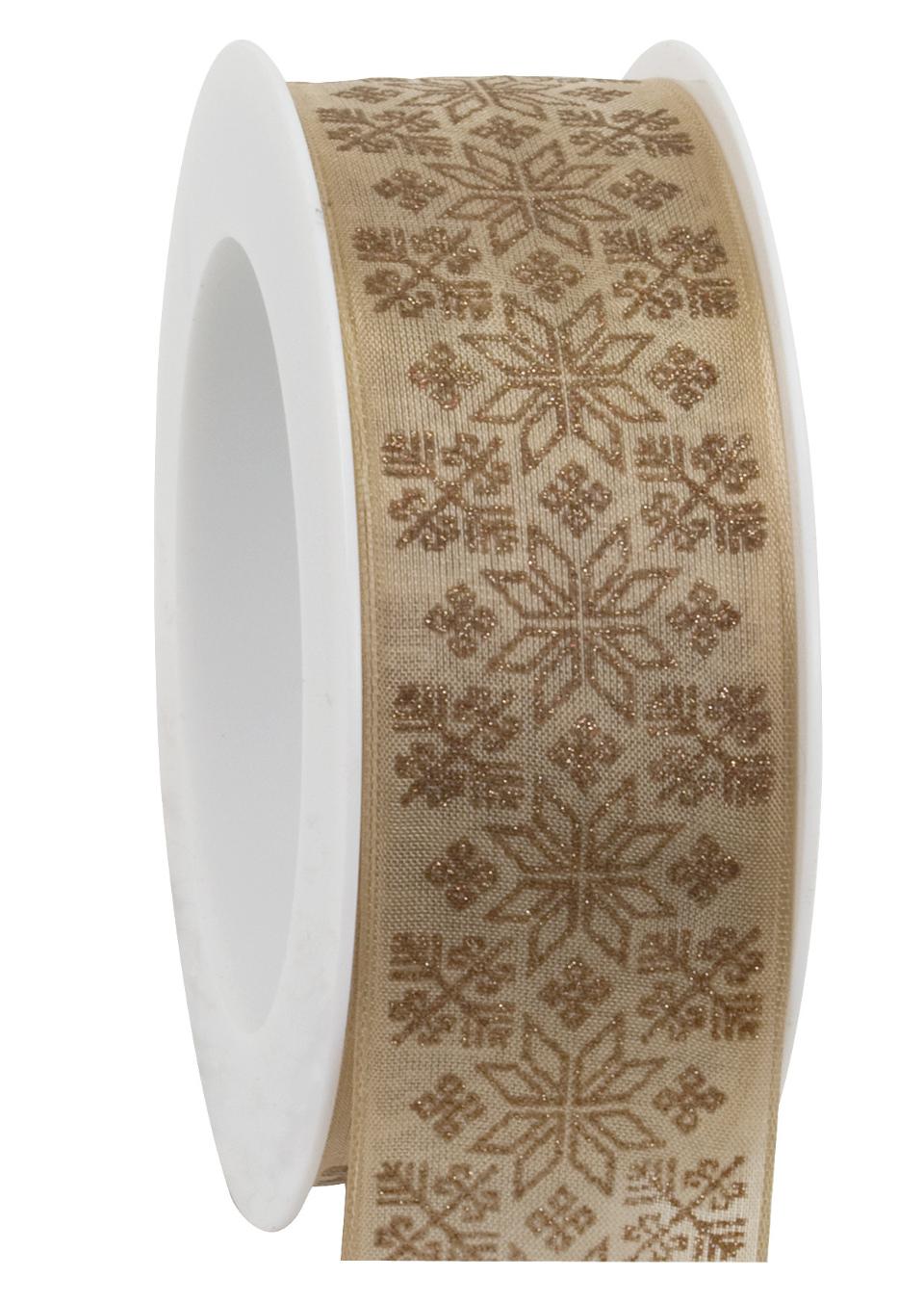 nastro naturale con decori classici oro antico Goldina 40mm x 1 mt