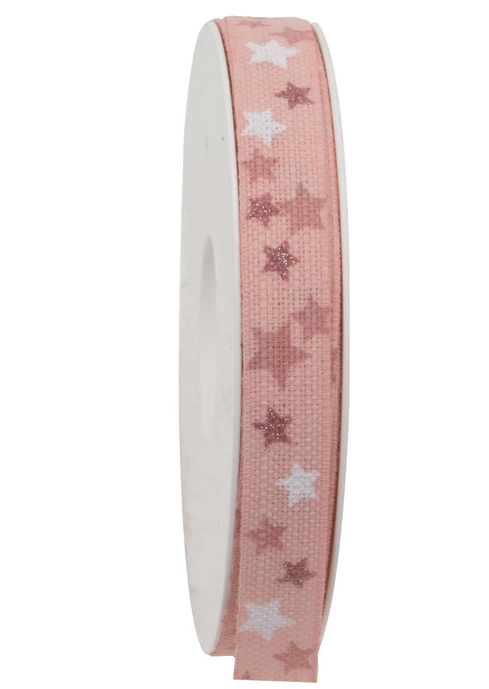 nastro rosa  con stelle bianco e rosa Goldina 15 mm x 1mt - Nastri