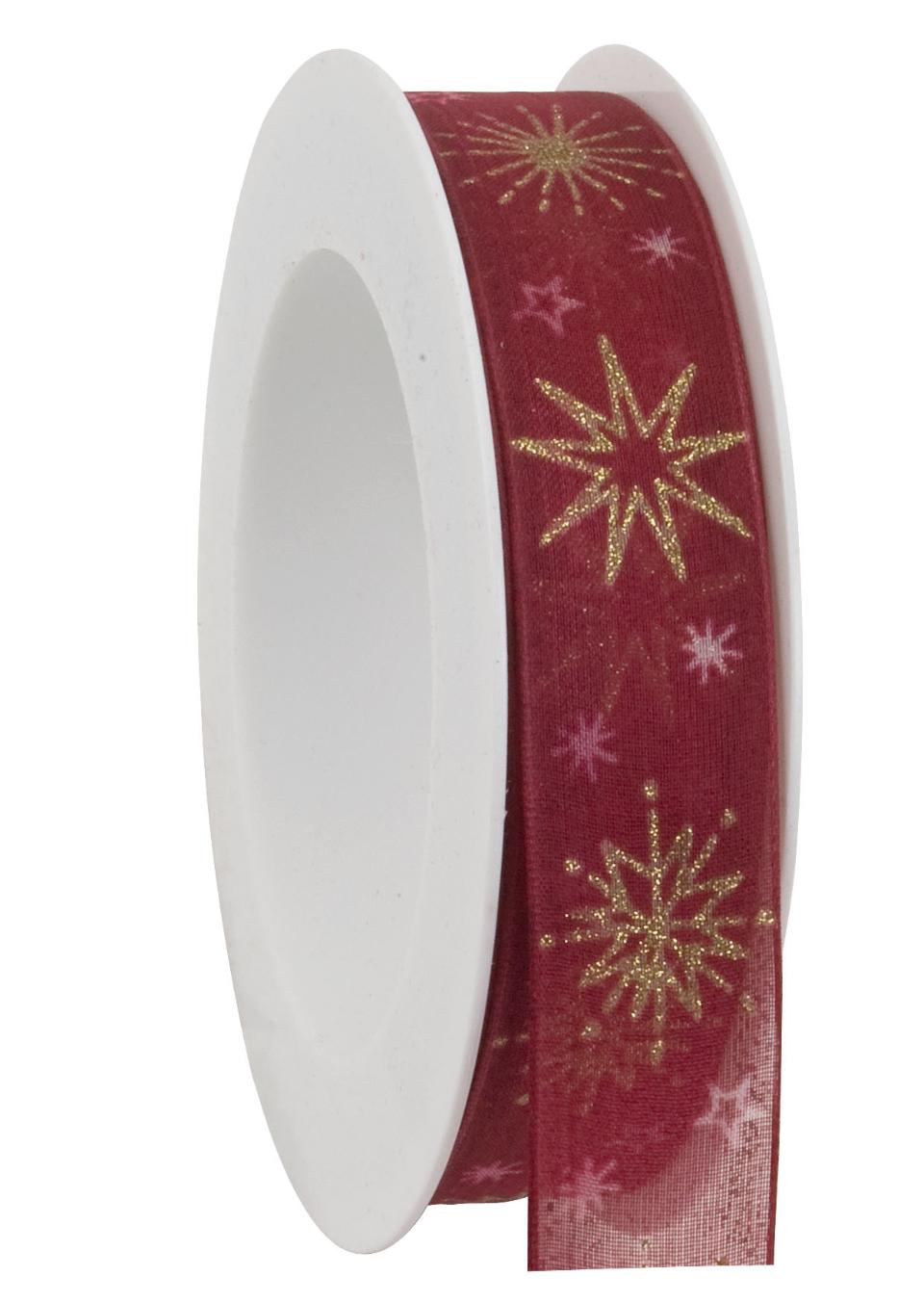 nastro cardinal con fiocchi neve Goldina 25 mm x 1 mt