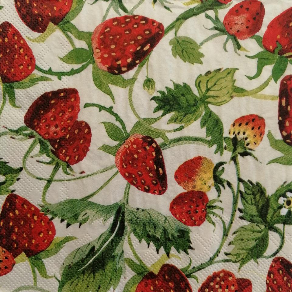 tovaglioli per decoupage fragole arti e grafica busta da 2 pezzi 33 x 33 cm