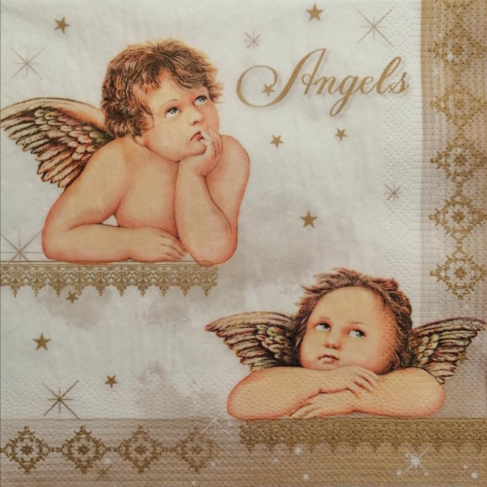 tovaglioli per decoupage angeli arti e grafica busta da 2 pezzi 33 x 33 cm