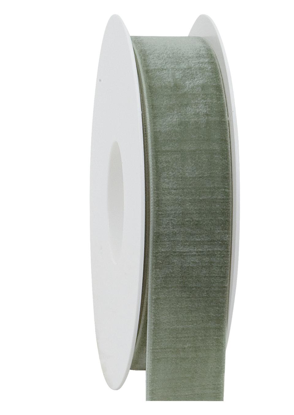 nastro verde muschio  in velluto goldina 25mm x1mt