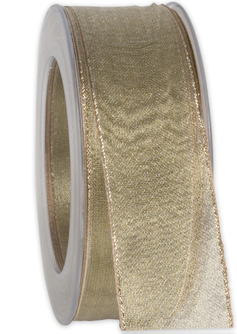 nastro organza oro Goldina 40 mm x 1 mt