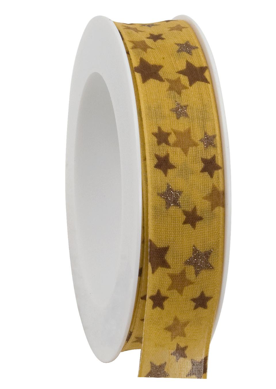 Nastro zafferano con stelline Goldina 0.25mm x 1 mt