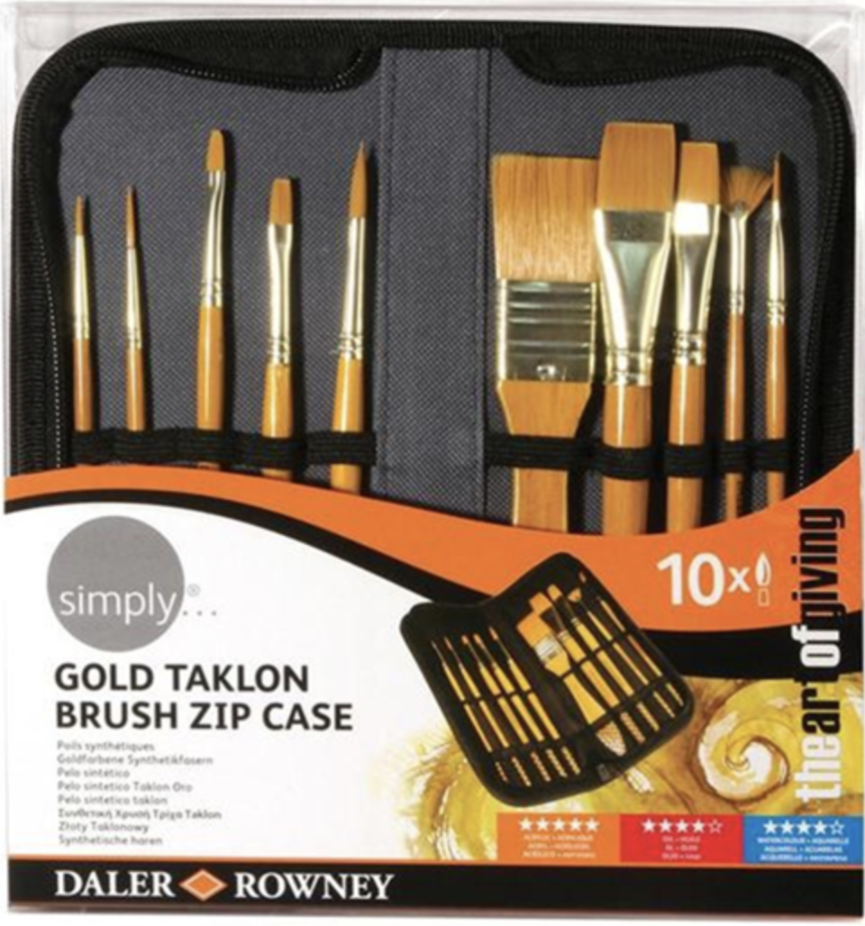 Astuccio con cerniera con 10 pennelli  Daler Rowney  brush zip case