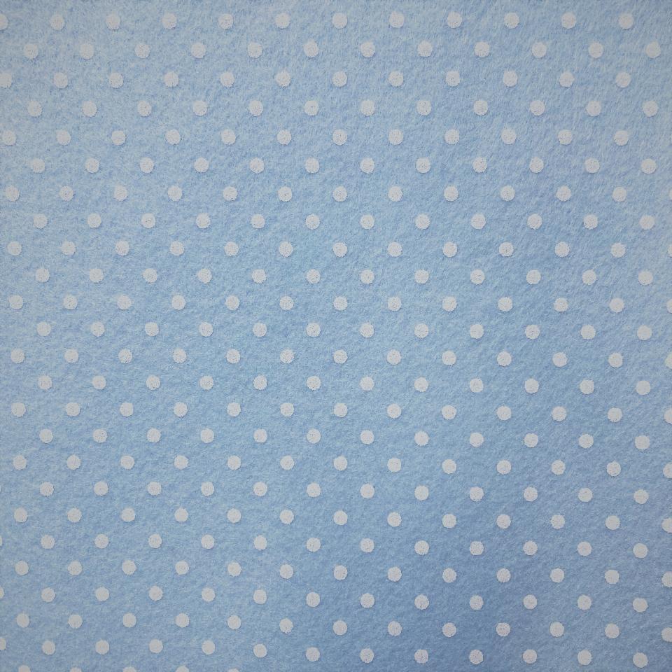 Pannolenci celeste con pois bianchi stafil 90x50cm