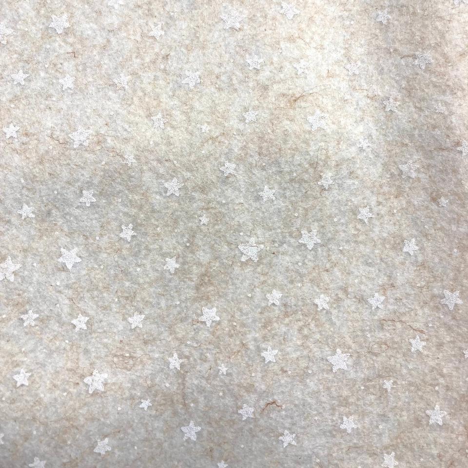 Pannolenci panna/melange  con stelline bianche 1 mm stafil 90x50 cm